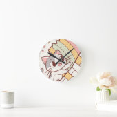 Kawaii Cat Bursting Wall clock cute Ronde Klok (Huis)