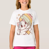 Kawaii Cat Bursting Wall clock cute  T-shirt (Voorkant)