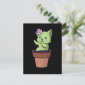 Kawaii Cat Cactus Gardening Cute Kitten Briefkaart (Staand voorkant)