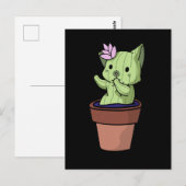 Kawaii Cat Cactus Gardening Cute Kitten Briefkaart (Voorkant / Achterkant)