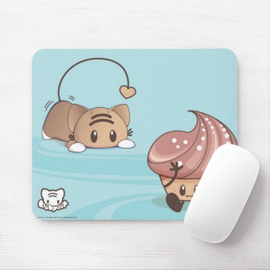 Kawaii Cat & Cake Mousepad. Muismat (Met muis)