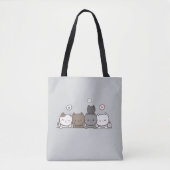 Kawaii Cat Canvas tas – onderdeel van de bijpassen (Voorkant)