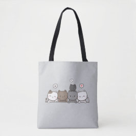 Kawaii Cat Canvas tas – onderdeel van de bijpassen