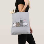 Kawaii Cat Canvas tas – onderdeel van de bijpassen (Dichtbij)