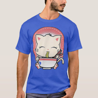 Kawaii Cat Cute Anime Otaku Japans Ramen Noodles T-shirt