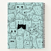 Kawaii Cat Doodles Pattern Notitieboek (Achterkant)
