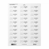 Kawaii Cat Drawing Personalized Adresetiketten Etiket (Full Sheet)