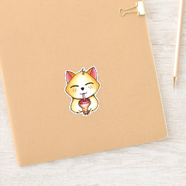kawaii cat drink Boba Milk tea Sticker
