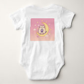 Kawaii Cat Drink Bubble Tea op Crescent Moon Romper (Achterkant)