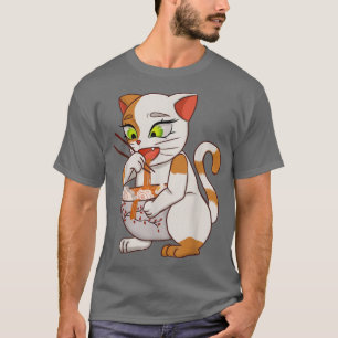 Kawaii Cat Eating Ramen Anime Japanse noedels T-shirt
