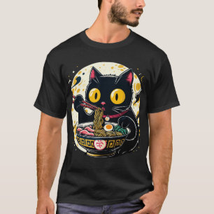 Kawaii Cat Eating Ramen Noodles Anime Gif Tiener T-shirt