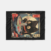 Kawaii Cat Eating Ramen Noodles Anime Gift Meisjes Fleece Deken (Voorkant (Horizontaal))