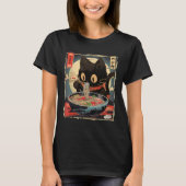 Kawaii Cat Eating Ramen Noodles Anime Gift Meisjes T-shirt (Voorkant)