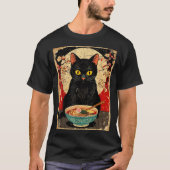 Kawaii Cat Eating Ramen Noodles Funny Anime Gift G T-shirt (Voorkant)