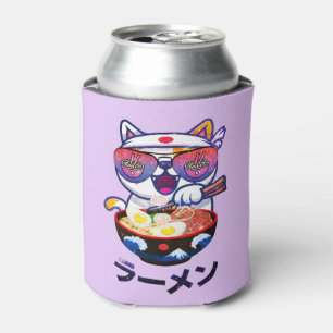 Kawaii Cat Eating Ramen – Schattigee Japanse noede Blikjeskoeler