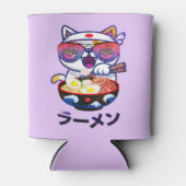 Kawaii Cat Eating Ramen – Schattigee Japanse noede Blikjeskoeler (Voorkant)