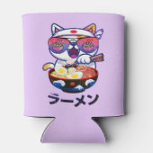 Kawaii Cat Eating Ramen – Schattigee Japanse noede Blikjeskoeler (Achterkant)