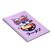 Kawaii Cat Eating Ramen – Schattigee Japanse noede Notitieboek (Rechterzijde)