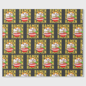 Kawaii Cat eet Ramen Cadeaupapier (Vlak)
