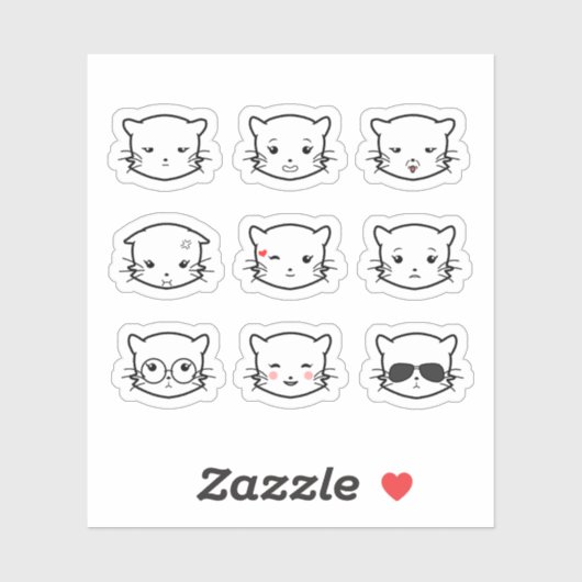 Kawaii Cat Emoji 2 Sticker (Vel)