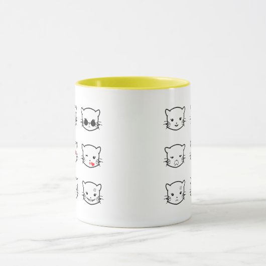 Kawaii Cat Emoji Mok (Midden)