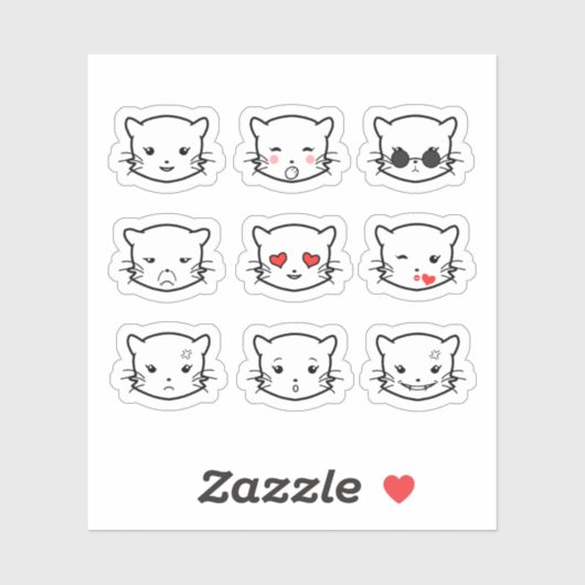 Kawaii Cat Emoji Sticker (Vel)
