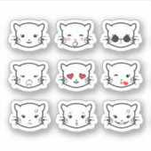 Kawaii Cat Emoji Sticker (Voorkant)