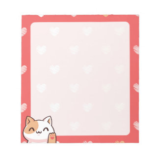 Kawaii Cat en Hearts Notitieblok