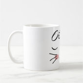 Kawaii Cat Face Sleepy Kat Aangepaste naam Mok (Links)