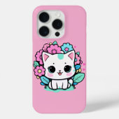Kawaii Cat Floral iPhone 16 Pro Max Hoesje 2025 (Achterkant)