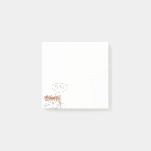 Kawaii Cat/Funny Girly/Hallo Post-it® Notes (Voorkant)