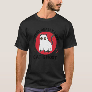 Kawaii Cat Ghost Ik hou van Cute Cat Ghost T-shirt