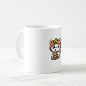 Kawaii Cat Halloween Anime Boba Tea Bubble Milk Te Koffiemok (Voorkant links)