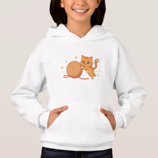 Kawaii Cat Hoodie - Yarn Party! 🧶😹 (Voorkant)