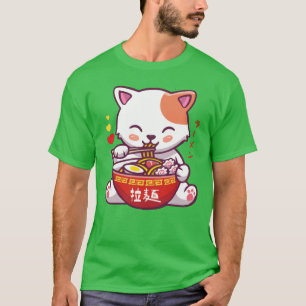 Kawaii Cat houdt van Ramen  Ramen van Katten  T-shirt