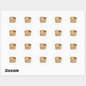 Kawaii Cat in a Pot Pie - Schattige en Whimsical Ronde Sticker (Vel)