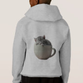 Kawaii Cat in Matcha Latte Cute Aesthetic Hoodie (Achterkant)