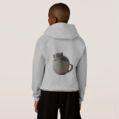 Kawaii Cat in Matcha Latte Cute Aesthetic Hoodie (Achterkant volledig)