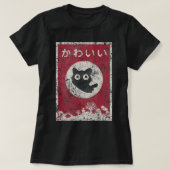 Kawaii Cat Japanese Black Anime Cat.png T-shirt (Design voorkant)