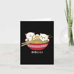 Kawaii Cat Japanese Tokyo Anime Cat Ramen T Shirt Kaart