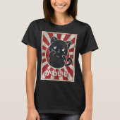 Kawaii Cat Japans zwarte ijskat T-shirt (Voorkant)