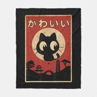  Kawaii Cat Japanse Black Anime Gift Girls Fleece Deken