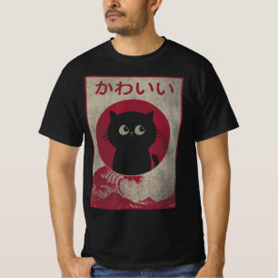  Kawaii Cat Japanse Black Anime Gift Girls T-shirt
