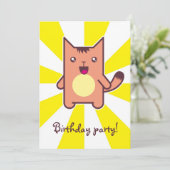 Kawaii cat kaart (Staand voorkant)