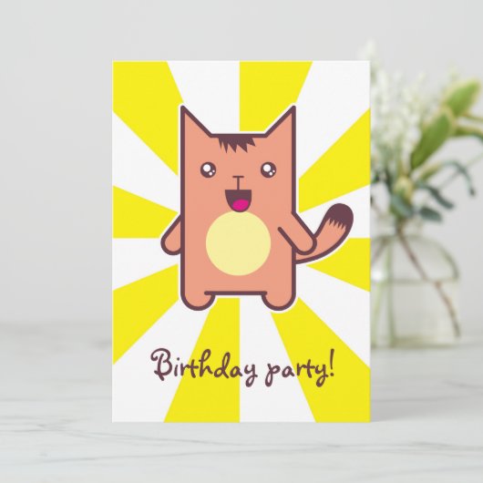 Kawaii cat kaart (Staand voorkant)