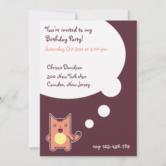 Kawaii cat kaart (Achterkant)