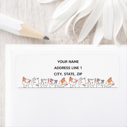 Kawaii Cat Kittens Etiket (Insitu)