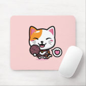 Kawaii Cat met de Muismat van Yarn (Met muis)