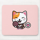 Kawaii Cat met de Muismat van Yarn (Voorkant)