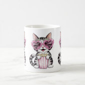 Kawaii Cat Mok – Schattige Hartbril Kat Coff (Center)